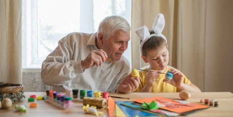 A Grandfather Spending Time with his Grandchild in an Assisted Care Home