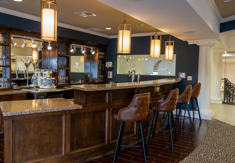 Elegant Bar Area at Independent Living Facility Elegant Bar Area at Independent Living Facility