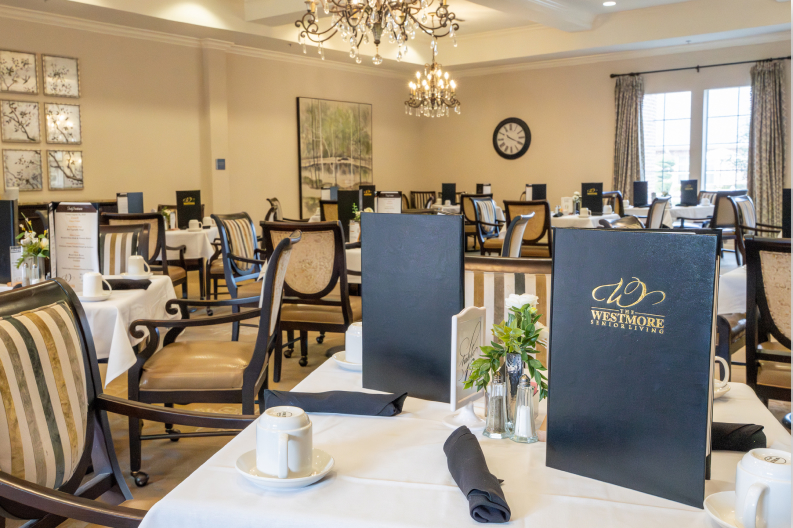 Elegant Formal Dining Room at Independent Living Facility Elegant Formal Dining Room at Independent Living Facility