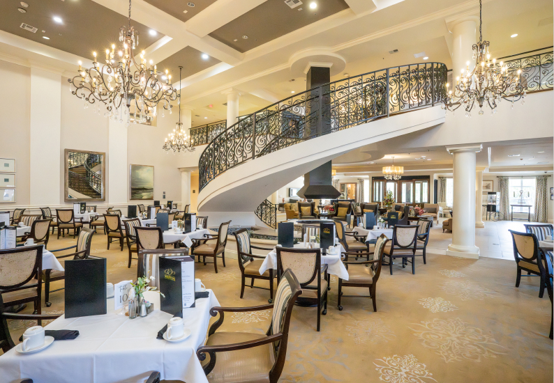 Grand Two Story Dining Hall at Assisted Living Facility Grand Two Story Dining Hall at Assisted Living Facility