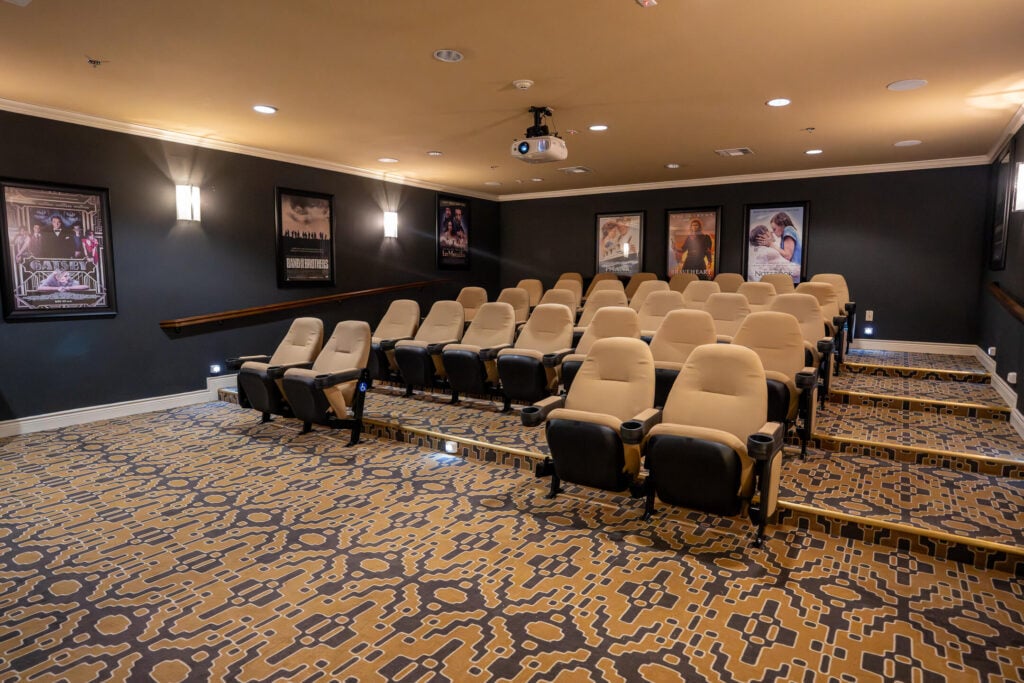 Private Movie Theater Room at Independent Living Facility