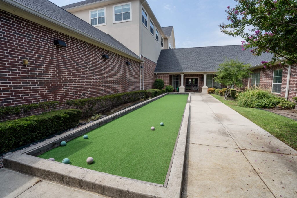 Outdoor Bocce Ball Court at Independent Living Facility