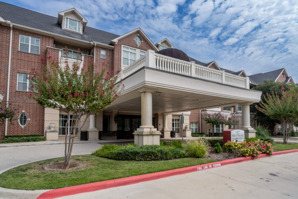 Building Entrance and Landscaping at Independent Living Facility