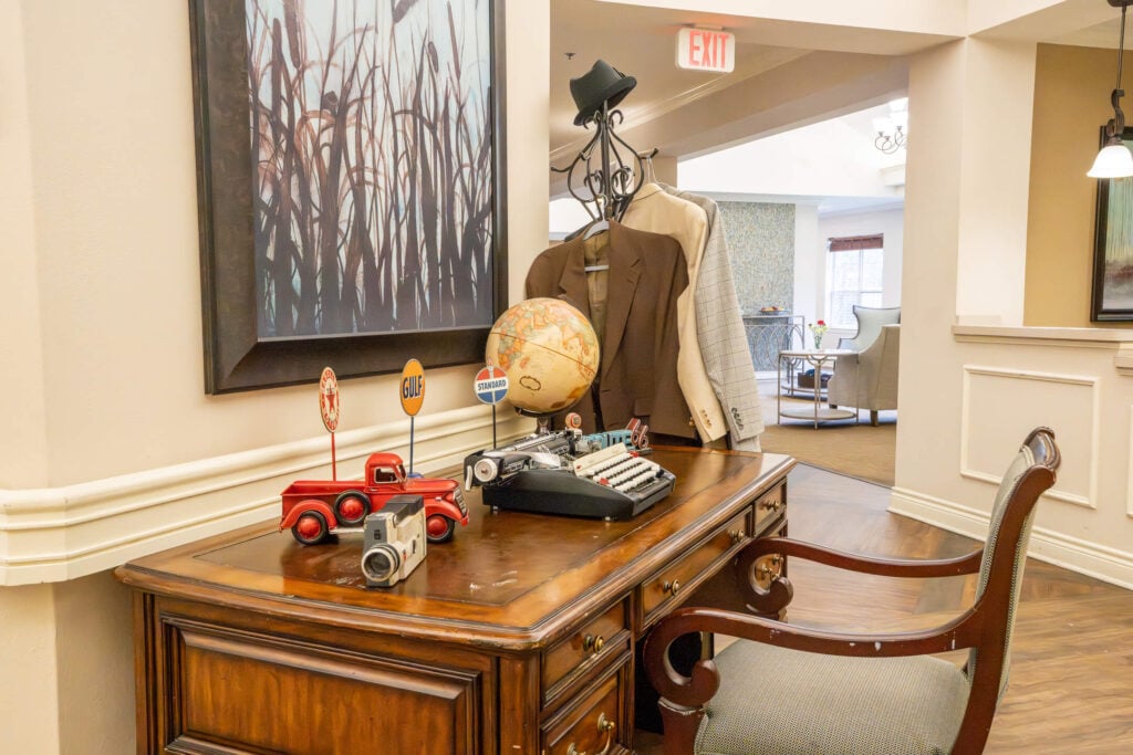 Vintage Reminiscence Decor Display at Memory Care Facility