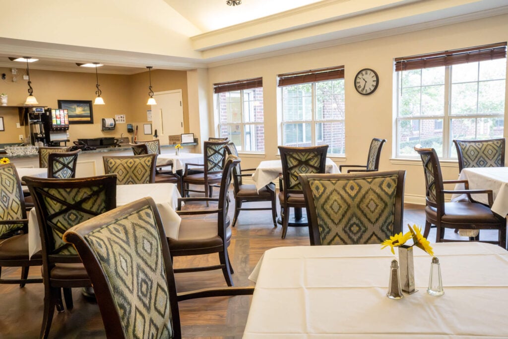 Casual Bistro Dining Area at Assisted Living Facility