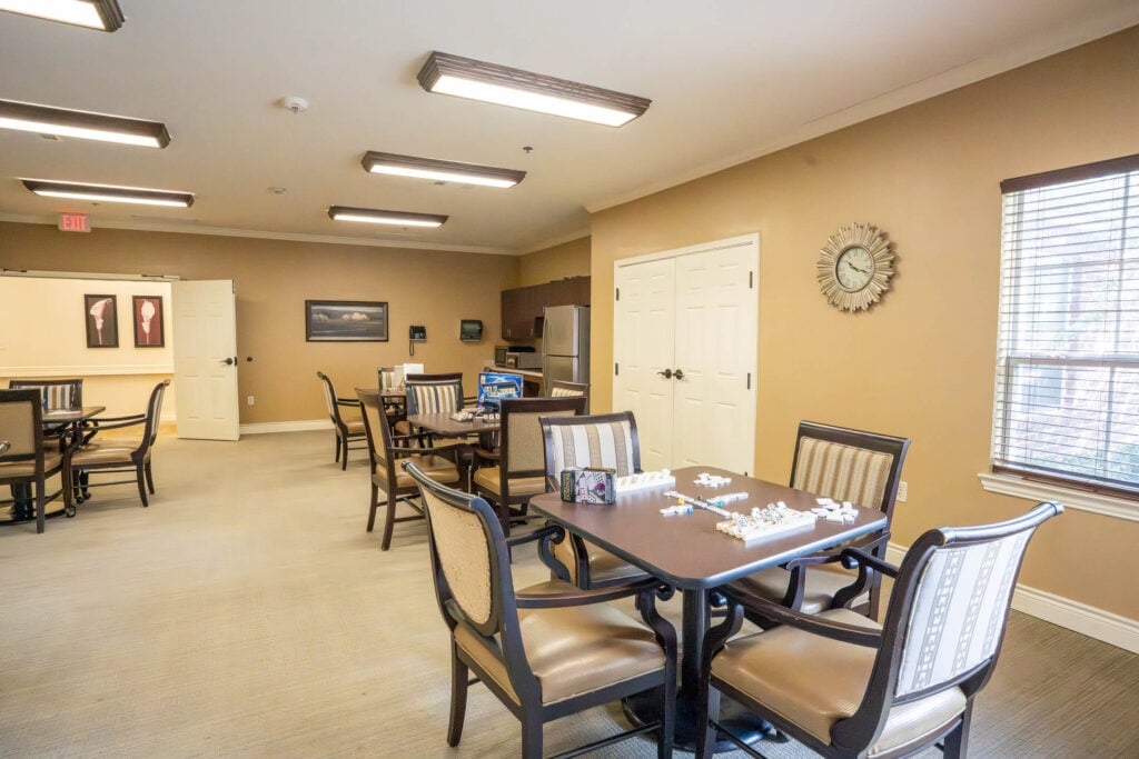Game Room With Dominoes at Independent Living Facility