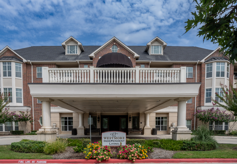 Brick Building Entrance of a Senior Living Community Brick Building Entrance of a Senior Living Community